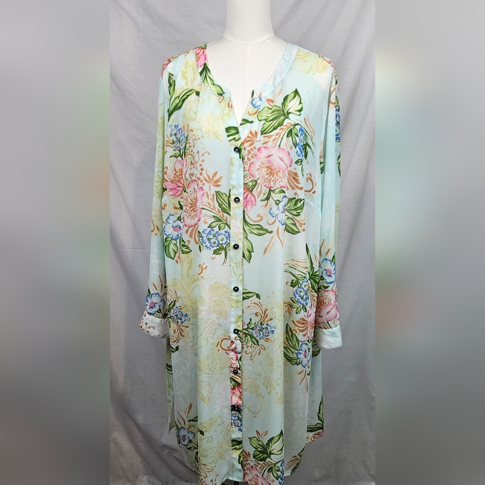 Catherine's Mesh Floral Button Front Cardigan 2X Coquette Fairycore Feminine - Picture 1 of 6